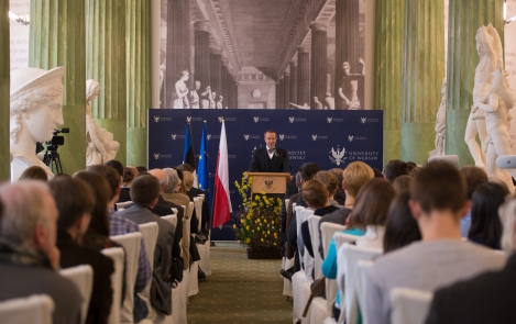 President Toomas Hendrik Ilves at Warsaw University, March 19, 2014