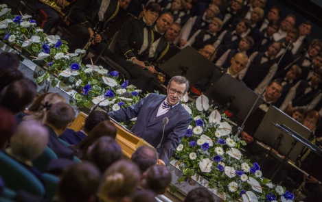 President Toomas Hendrik Ilves Tartu rahu 95. aastapäeval 02.02.2015 Tartus Vanemuise kontserdimajas