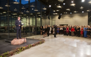 President of the Republic at the opening of the Estonian National Museum building, 29 September 2016 in Raadi, Tartu