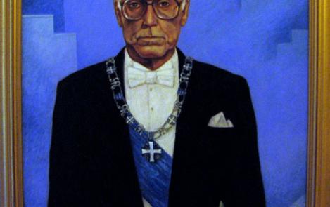 A portrait of Lennart Meri was unveiled at the Office of the Estonian President yesterday
