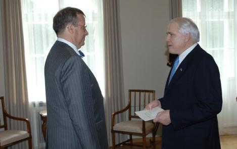 The United States Ambassador presented his credentials to the President of Estonia