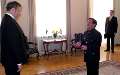 The President of Estonia accepted the credentials of the Cambodian Ambassador