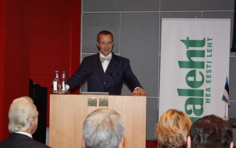 Vabariigi Presidendi tervitus Aasta Põllumehe auhinna tseremoonial Riigikogu konverentsikeskuses 21. oktoobril 2010