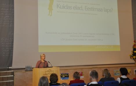 Evelin Ilvese tervitus konverentsil “Kuidas elad, Eestimaa laps?” 17. novembril 2011 Rahvusraamatukogus
