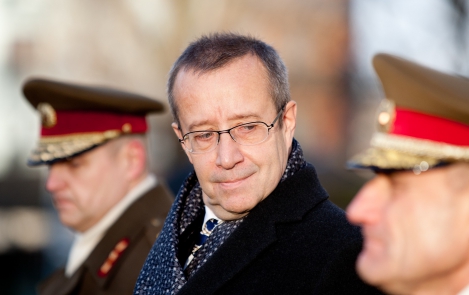 President Toomas Hendrik Ilves at the assuming of office of the Commander of the Defence Forces on 5 December 2011 in Tallinn
