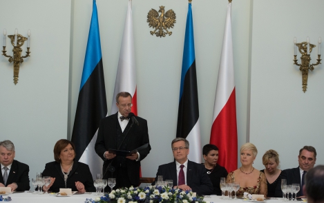 President Toomas Hendrik Ilves at the State Dinner in Warsaw, 18 March 2014
