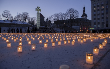 President Toomas Hendrik Ilves märtsiküüditamise 65. aastapäeval  25.03.2014 Tallinna Vabaduse väljakul