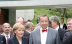 President Toomas Hendrik Ilves met with German Chancellor Angela Merkel, who arrived in Estonia on a one-day official visit