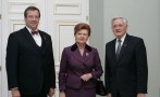 The Presidents of the Baltic States (from left) Valdas Adamkus , Toomas Hendrik Ilves, Vaira Vike-Freiberga and the Polish Head of State Lech Kaczyński met in Vilnius.
