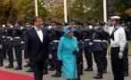 Her Majesty Queen Elizabeth II and His Royal Highness The Duke of Edinburgh arrived in Estonia on a state visit and were greeted by the President of the Republic of Estonia and Mrs. Evelin Ilves at Kadriorg