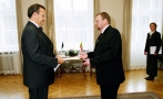 President Toomas Hendrik Ilves received at Kadriorg the Ambassador of the Republic of Lithuania Juozas Bernatonis who presented his Letter of Credentials.