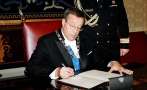 President of the Republic Toomas Hendrik Ilves signing the Letters of Credentials of Estonian Ambassadors