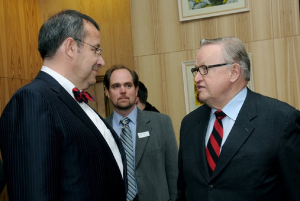 President Toomas Hendrik Ilves Ilves and 2008 Nobel Peace Prize winner Martti Ahtisaari
