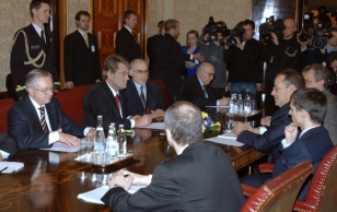 President Toomas Hendrik Ilves kohtus Kadriorus Ukraina Vabariigi presidendi Viktor Juštšenkoga.