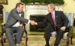 President Toomas Hendrik Ilves kohtus Washingtonis Valges Majas USA presidendi George W. Bushiga