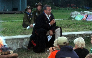 President Toomas Hendrik Ilves külastas skautide suvelaagrit Järvamaal Tagametsas