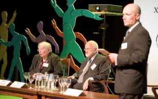 A day of debates called The President’s Clamorings in Pärnu. From left: professor Marju Lauristin, academician Peeter Tulviste and Ilmar Raag.