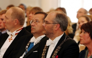 President Toomas Hendrik Ilves osales Tartu Ülikooli rektori professor Alar Karise inaugureerimisel.