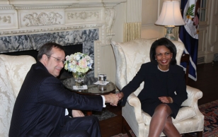 President Toomas Hendrik Ilves met with U.S. Secretary of State Condoleezza Rice