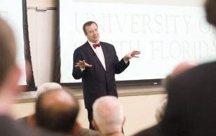 President Toomas Hendrik Ilves speaks at the USF College of Business