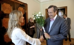 President Toomas Hendrik Ilves presented the Young Cultural Figure Award that the President of the Republic’s Cultural Foundation assigned to poet Kristiina Ehin