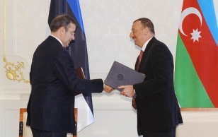 Official Visit to Azerbaijan. The President Toomas Hendrik Ilves and Azerbaijani Head of State Ilham Aliyev