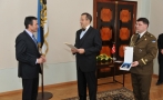 President Ilves presented Prime Minister of Denmark Anders Fogh Rasmussen with the Order of the Cross of Terra Mariana First Class
