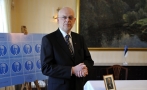 The Estonian Post and the Office of the President introduced the stamp dedicated to Lennart Meri, which is the third in the series entitled ''Estonian Heads of State, 1918-2018''