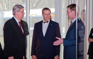 State Visit of the President of Latvia Valdis Zatlers and mrs. Lilita Zatlere. President of Latvia Valdis Zatlers, president Ilves, Heiki Ahonen in the Estonian Museum of Occupations