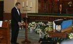 President Toomas Hendrik Ilves at the funeral held in the Kaarli Church for Warrant Officer Allain Tikko