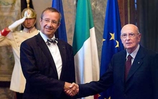 President of Italy Giorgio Napolitano with President of Estonia, Toomas Hendrik Ilves, during the official visit to Italy