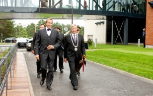 Opening of the new buildings of Tallinn University of Technology. President Ilves and Peep Sürje, Rector of Tallinn University of Technology