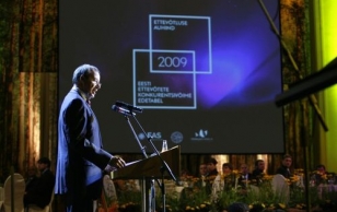 President ILves speaking at the entrepreneurship award gala night in the Estonia Concert Hall