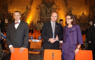 President Ilves, Rootsi peaminister Fredrik Reinfeldt ja Euroopa Liidu asjade minister Cecilia Malmström