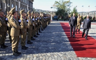 Vastuvõtu-tseremoonia Ungari Vabariigi presidendi residentsis