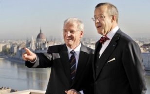 President Toomas Hendrik Ilvese ja Ungari presidendi László Sólyom'i kohtumine Sandori palees Budapestis