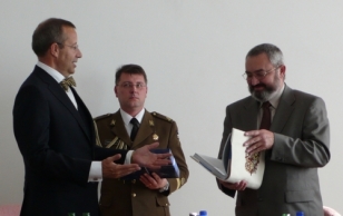 Meeting with the Mayor of Veszprém, Janos Debreczenyi (on the right)
