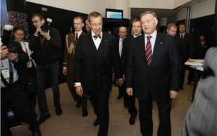 President Toomas Hendrik Ilves and Mr. Vladimir Yakunin, president of state-run Russian Railways company.