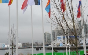 Eesti Lipu heiskamise tseremoonia Vancouveri Olümpiakülas