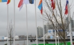 Raising the Estonian Flag in Olympic Village