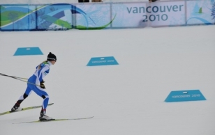 Kristina Shmigun-Vahi starts the women's 10 km individual cross-country final, where she won silver medal.