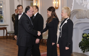 State dinner of President Ilves and Evelin Ilves in honour of the President of Azerbaijan and Mrs. Mehriban Aliyeva.