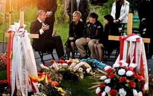 President places a wreath on the grave of the Polish diplomat and Deputy State Secretary of the Office of the President, Mr. Mariusz Handzlik, who died in a plane crash in Smolensk on 10th April 2010.