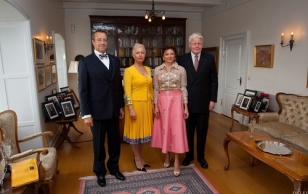 President Toomas Hendrik Ilves ja Evelin Ilves ning proua Dorrit Moussaieff ja president Ólafur Ragnar Grímsson.