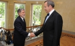 President Ilves greets the Foreign Minister of the Federative Republic of Brazil, Mr. Celso Amorim.