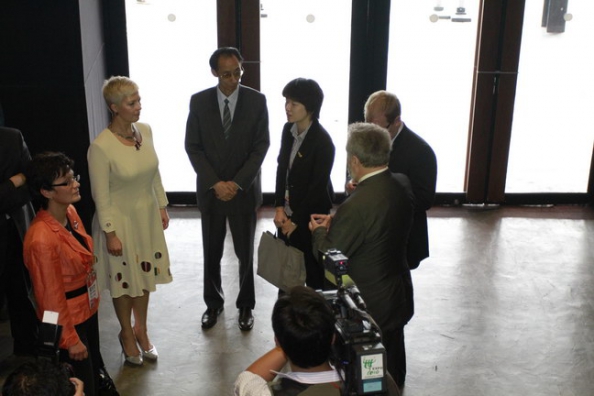 Evelin Ilves attending the Estonian Day at the Shanghai EXPO
