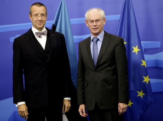 The President of Estonia, Mr. Toomas Henrik Ilves and thr President of the European Council, Mr. Herman van Rompuy