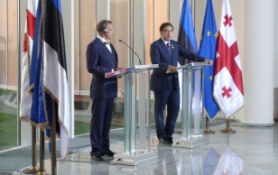 President Toomas Hendrik Ilvese ja Gruusia riigipea Mihhail Saakašvili pressikonverents