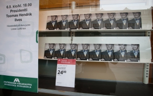 President Ilvese raamatu „Omalla äänellä“ esitlus raamatupoes Akateeminen Kirjakauppa