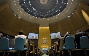 Peasekretär Ban Ki-moon esitab ÜRO Peaassamblee 66. istungjärgu avamisel oma aastaaruannet